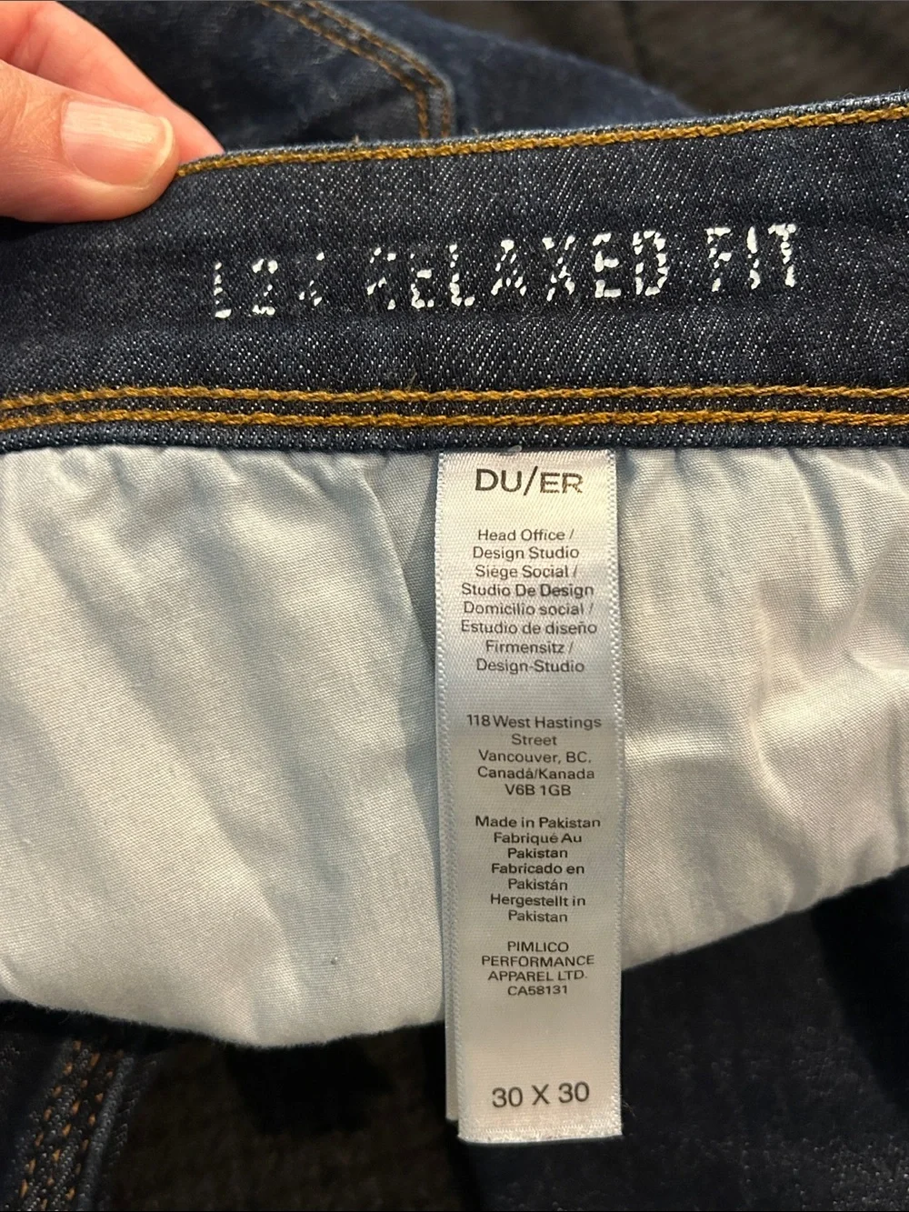 DU/ER Sz 30x30 Men's Dark Blue Straight Leg L2X Jeans